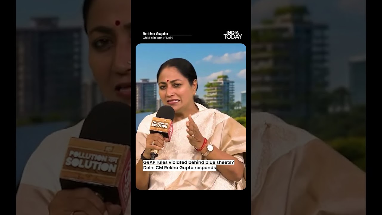 Delhi CM Rekha Gupta on Construction Behind Blue Sheets Despite GRAP Ban | Pollution Control #delhi
