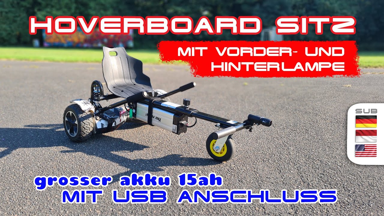Hoverboard Sitz mit Lampen & Akku 15Ah mit USB Anschluss