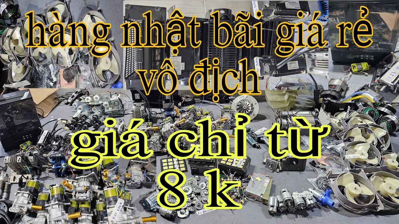 Máy rửa xe pin, Tời 12v, Quạt không chổi than, Bi lăn nhật, Máy phun sương, Dèn led, Motor Phay..