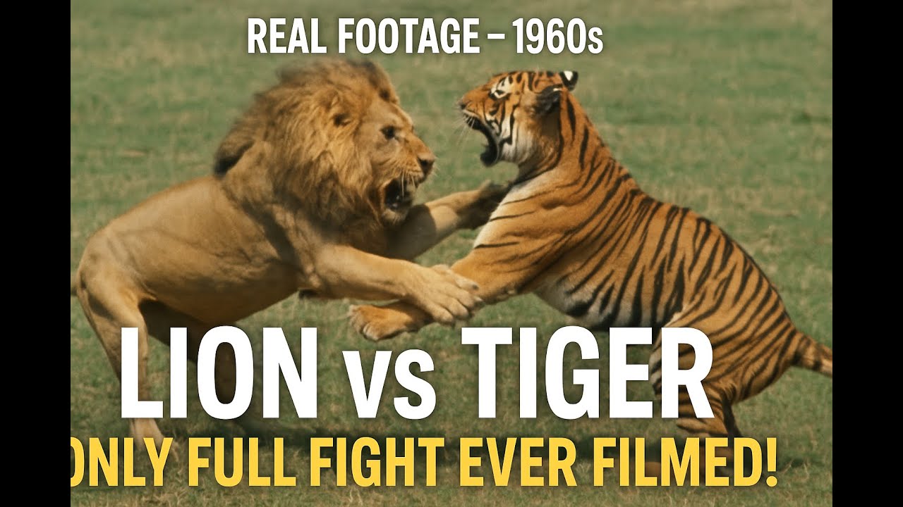 Lion vs Tiger: Only Real Full Fight Ever Recorded | 1960s Footage Ends With One Winner