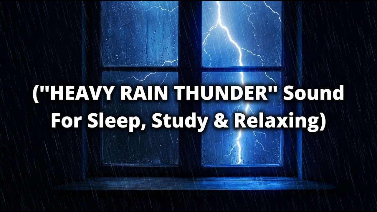 Relaxing Night Rain with Thunder – Black Screen | Deep Sleep & Stress Relief