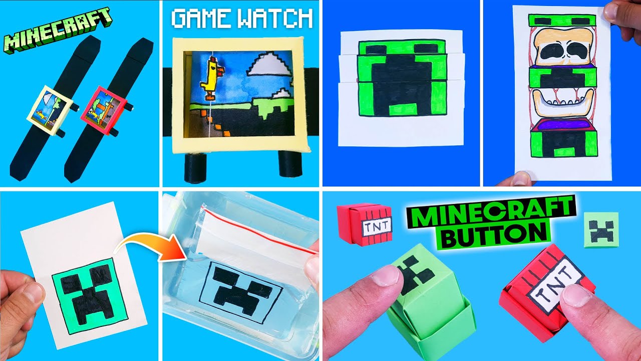 4 BEST MINECRAFT DIY. How to make MINECRAFT CREEPER Game from paper. Paper Gaming Watch - MINECRAFT.