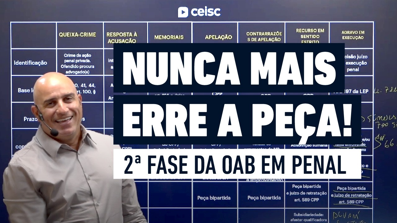 SEGREDO REVELADO: Veja como identificar qualquer peça de Penal na 2ª Fase da OAB de forma simples