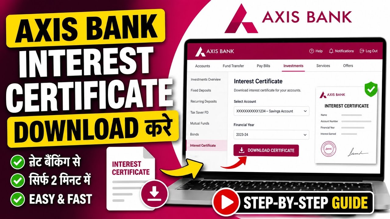 How to Download Axis Bank Interest Certificate | Axis Bank Interest Certificate Kaise Nikale