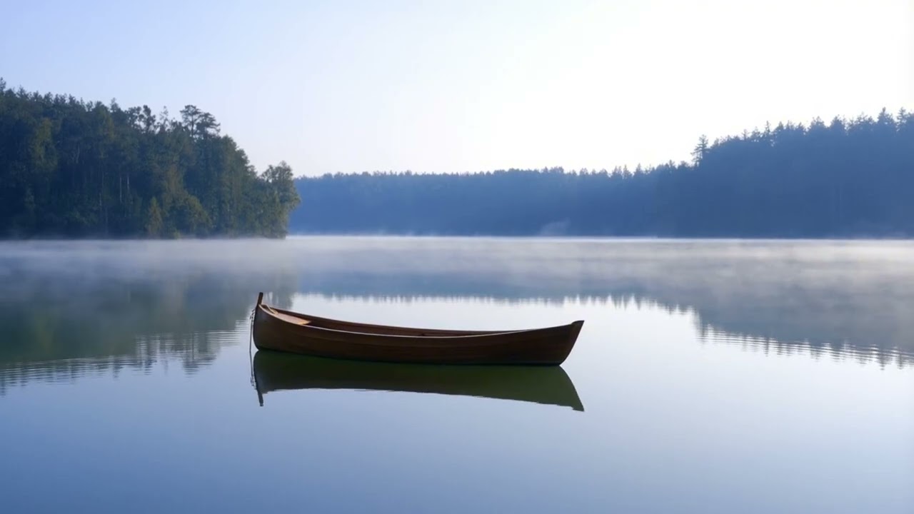 Small Boat on a Misty Lake 🌫️ Relaxing Ambient Music for Sleep & Meditation