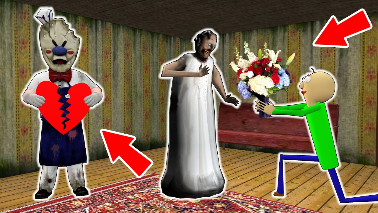 Ice Scream and Baldi loves Granny - funny horror animation (121-130 series in a row)