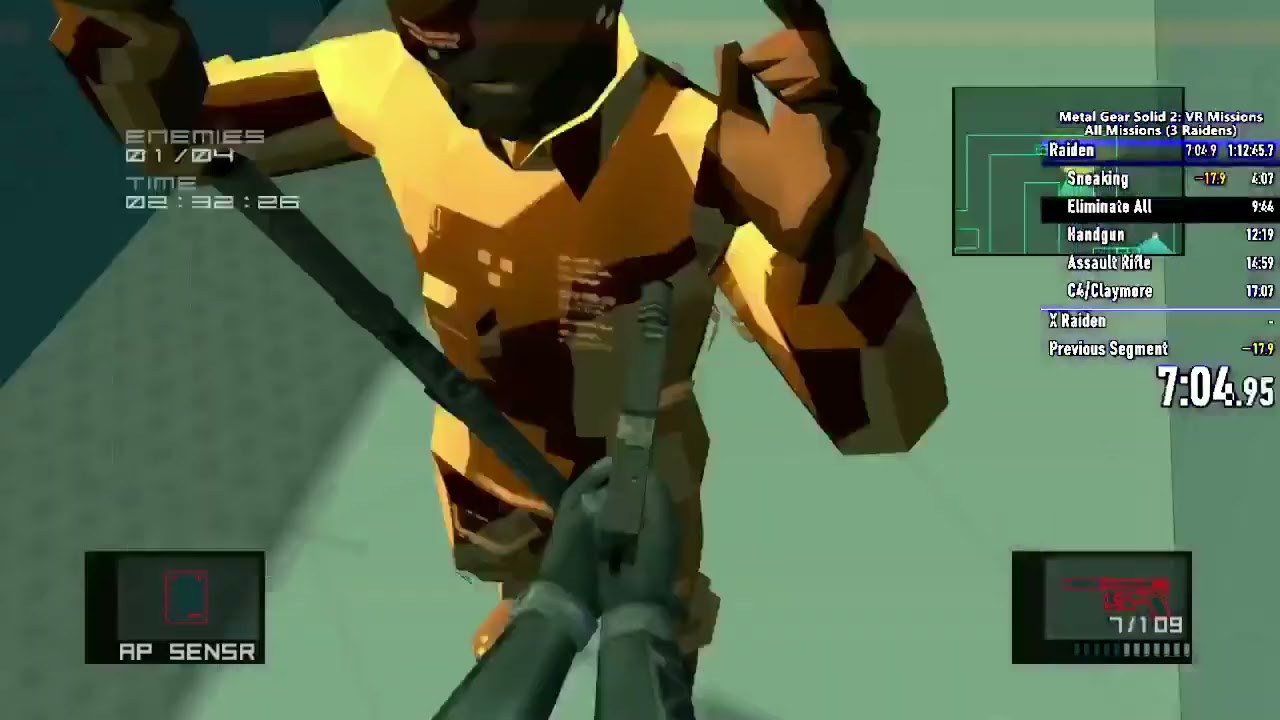 【MGS2】VR訓練 雷電トリロジー（Raiden, Ninja Raiden,X Raiden) Speedrun in 1h38m38s