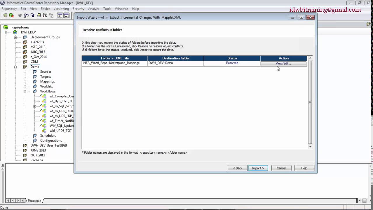 Export and Import of Informatica Objects
