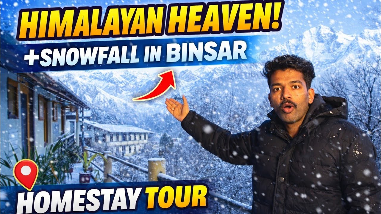 Snowfall in Binsar ❄️ | Himalayan Heaven Homestay Tour | Binsar Wildlife Sanctuary