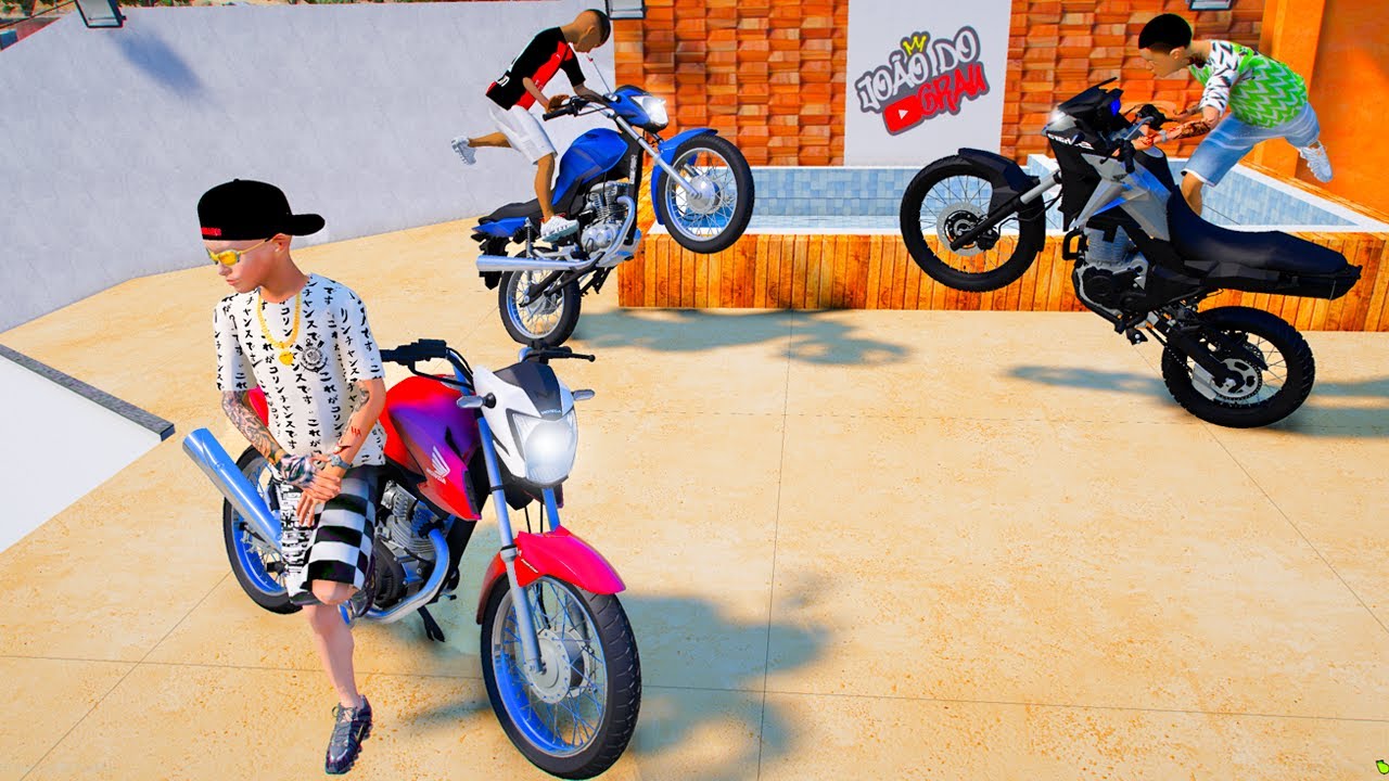 FUI NA CASA DO JOÃO DO GRAU DE MOTO COM MEUS AMIGOS no GTA 5 O FILME