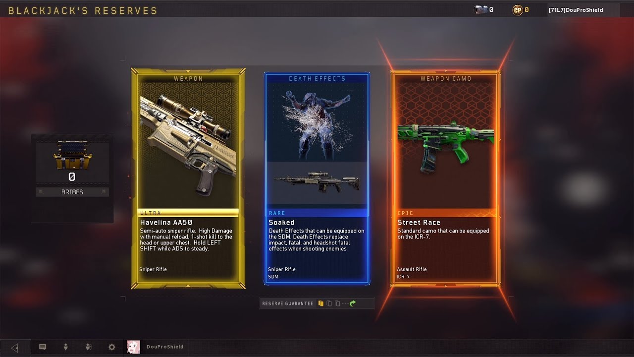 Call of Duty: Black Ops 4 case opening #3 | 50 Reserve cases + 1 Ultra Weapon Bribe