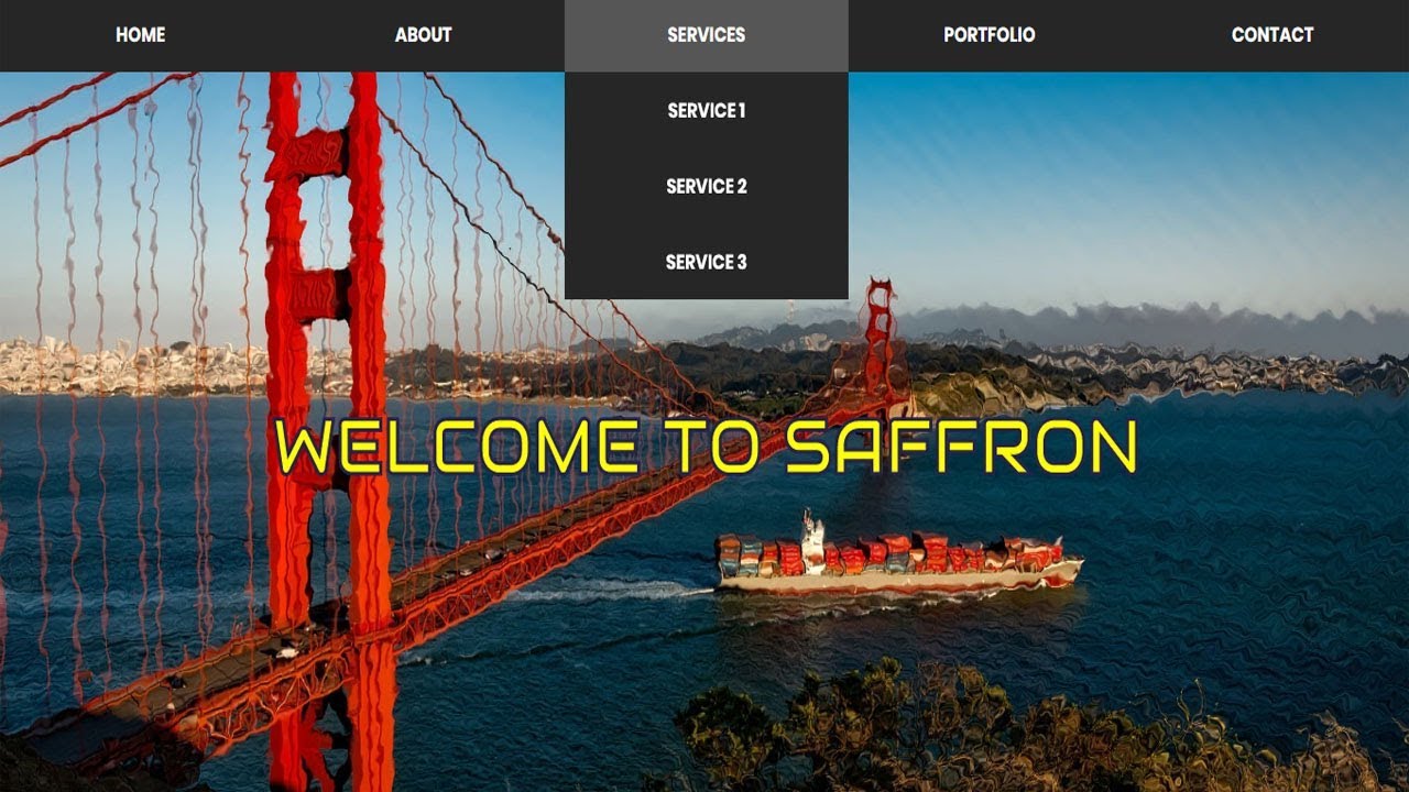 Water Ripple Effect Homepage with Flexbox Dropdown Menu | Water Ripple Effect on Background