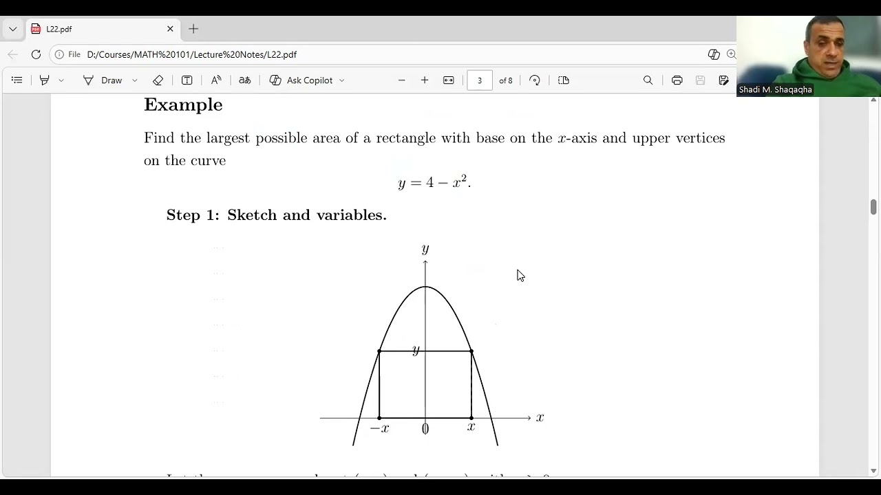Calculus1 Lecture 22|Optimization Max–Min Problems – Basic Strategy & Examples