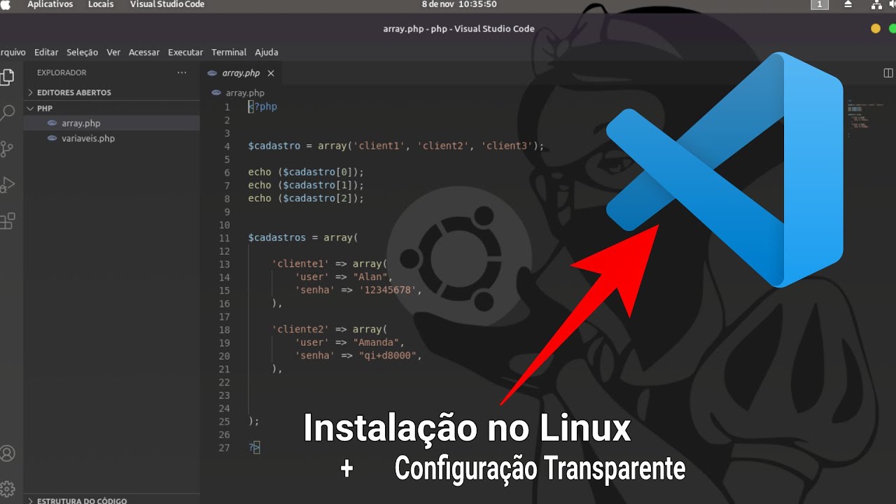 Instala&ccedil;&atilde;o VS Code no Linux em Portugu&ecirc;s + configura&ccedil;&atilde;o Transparente