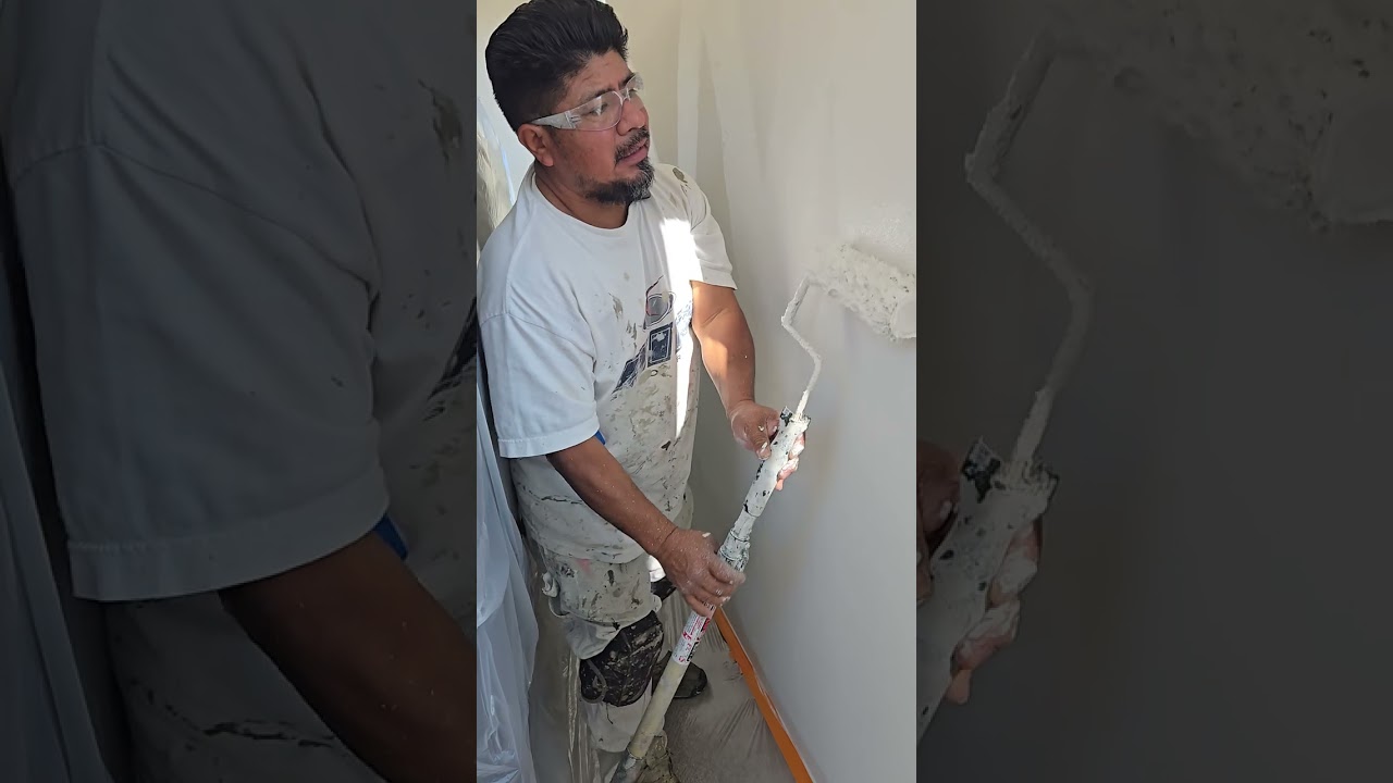 Como  pintar pared estrecho con rodillo 