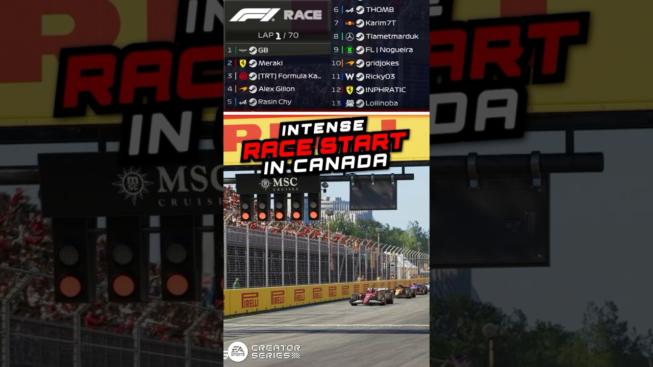 Intense race start in Canada.. 🟢#CreatorSeries #EA #EASports
