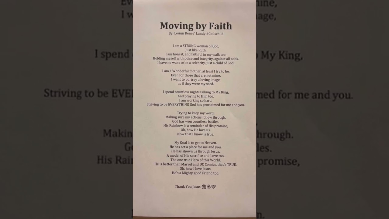 Moving by Faith