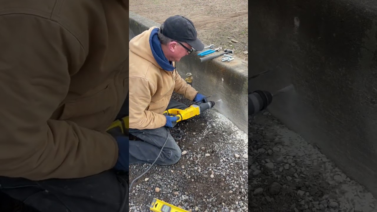 How to mount a hose reel to concrete. Love, Dad