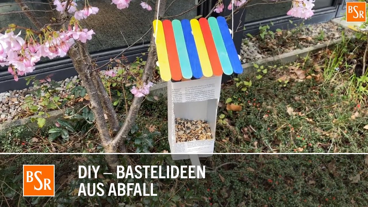 BSR-Basteltipp zum Frühlingsanfang 🌼: Vogelfutterhaus aus Tetrapack 🐤