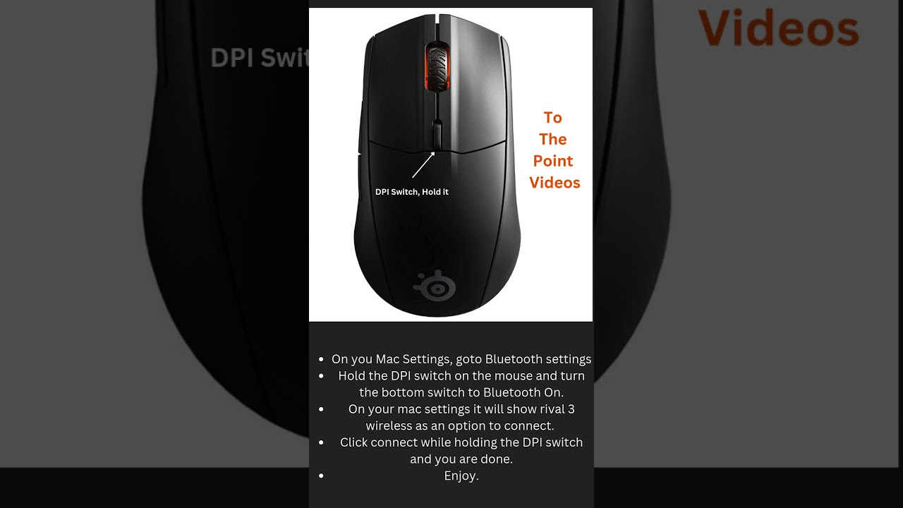 How to connect Steel Series Rival 3 Wireless Mouse to a Mac
