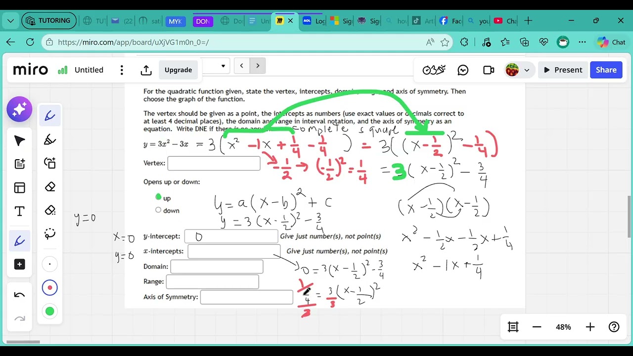 Practice 2 - Quadratic and Completing the square