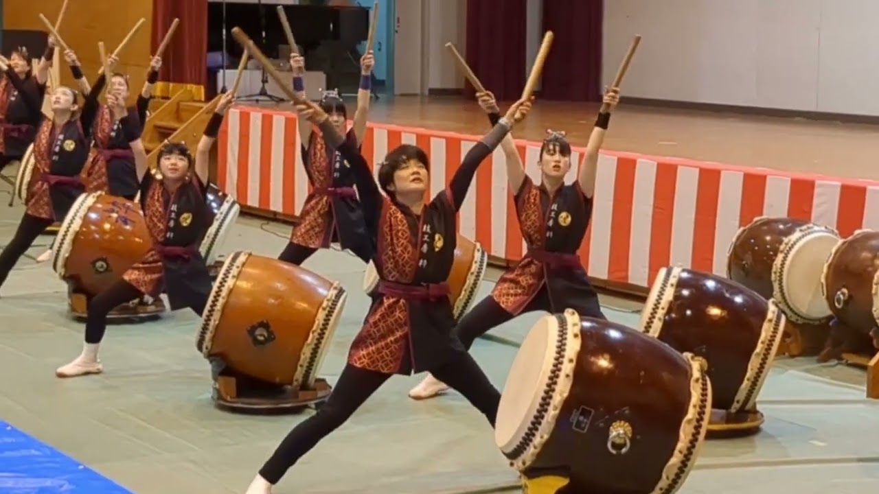 Breathtaking Japanese Taiko (drum) Wadaiko (performance) in southern Japan.