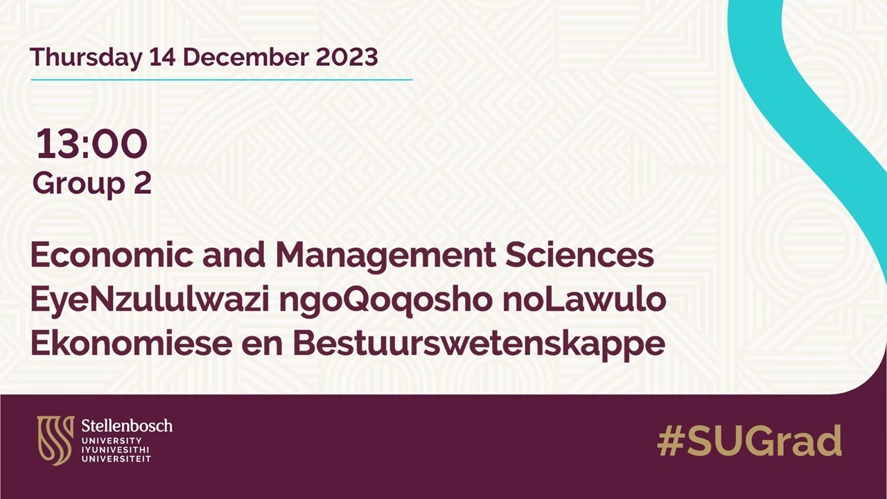 SU Graduation (December 2023): Economic and Management Sciences 2