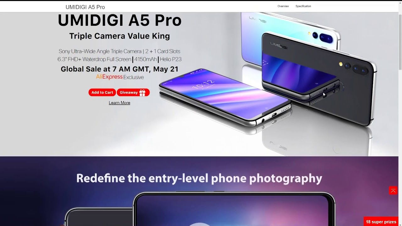 Grand concours UMIDIGI vous offre 18 smartphones A5 Pro