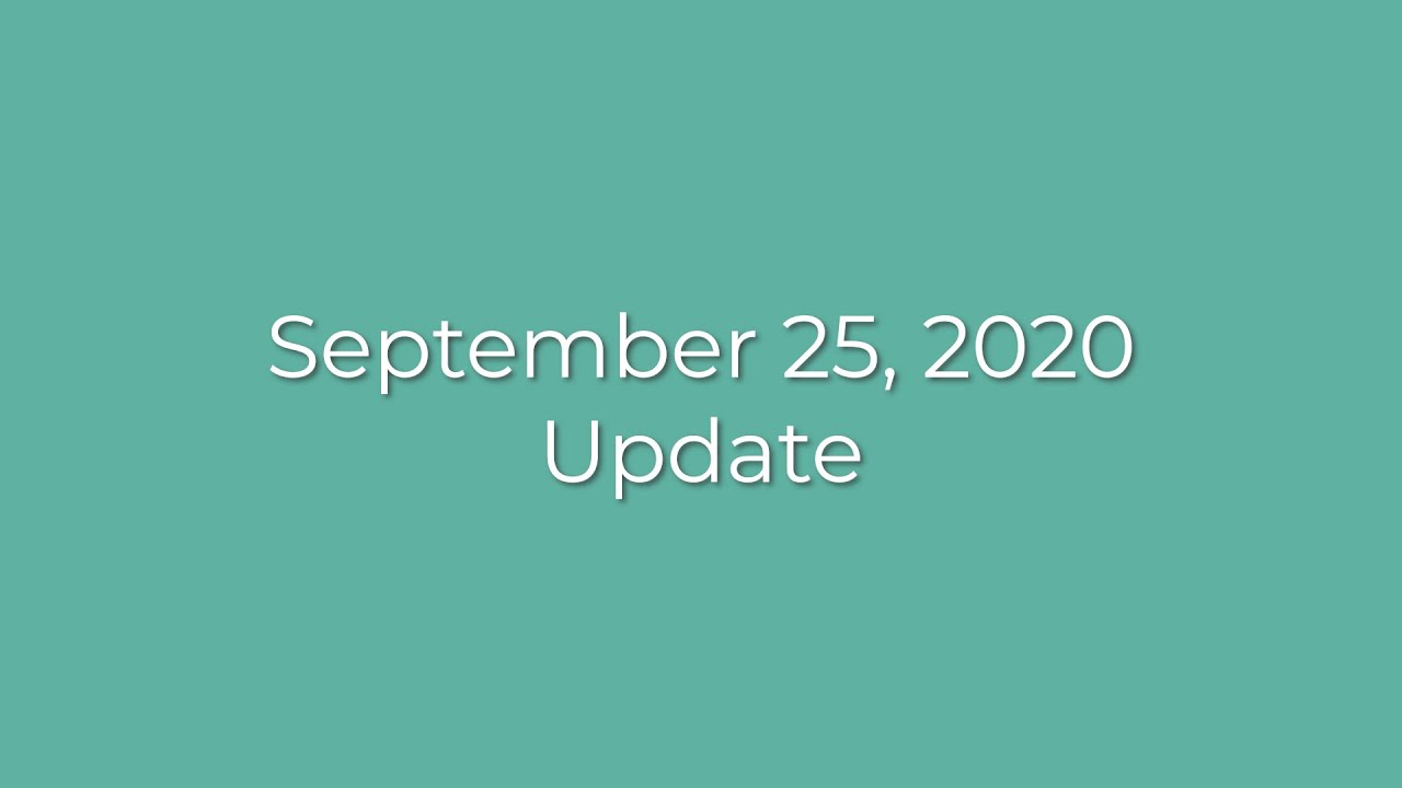 Project Restart - September 25 Update