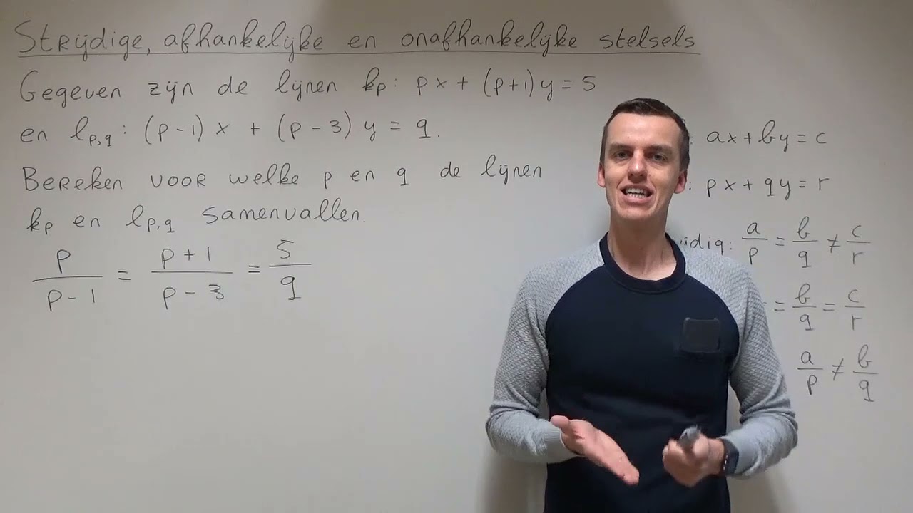 Strijdige, afhankelijke en onafhankelijke stelsels (VWO wiskunde B)