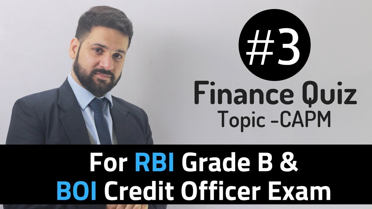 Finance Quiz #3 for RBI Grade B (Topic - CAPM)