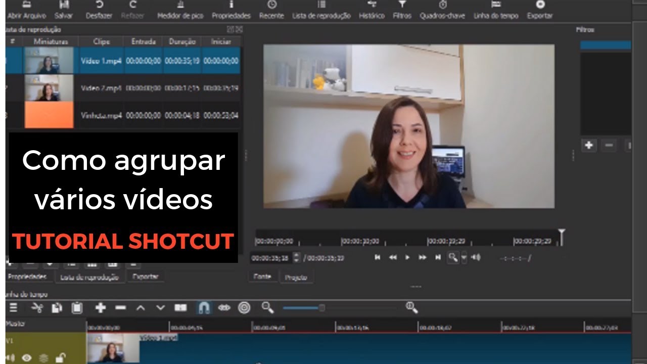 Como agrupar vários vídeos com o Shotcut