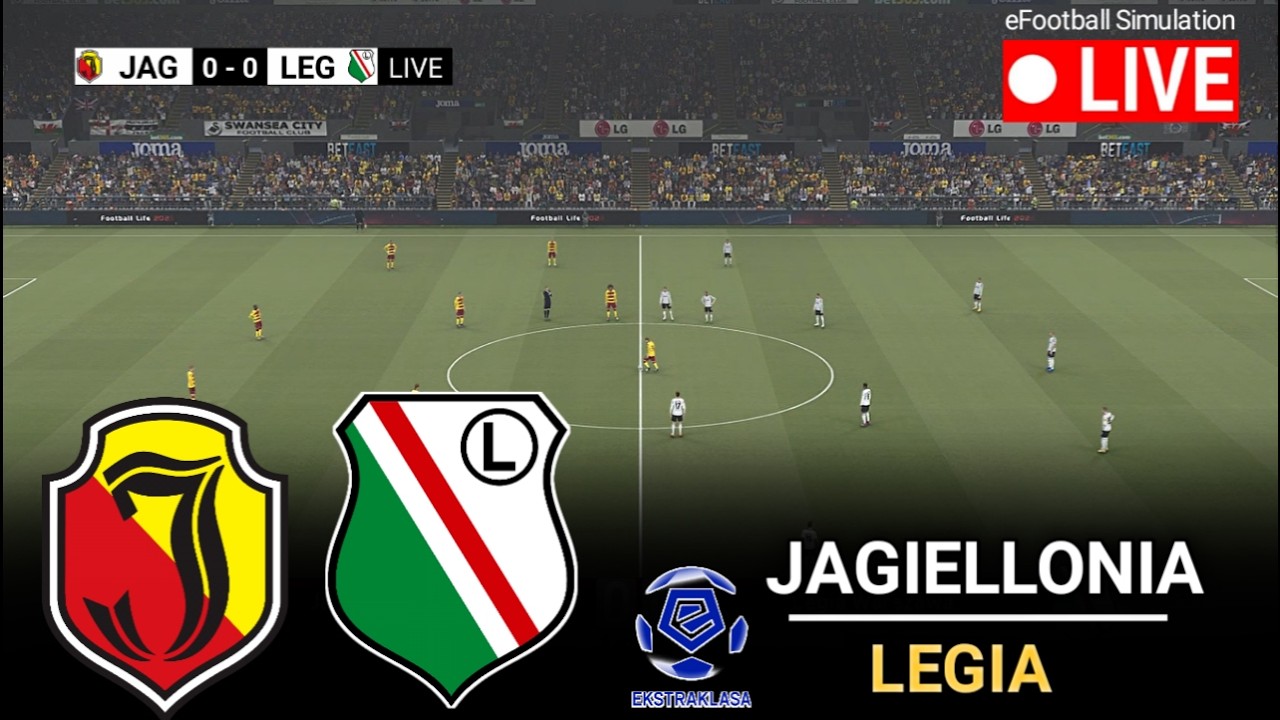 🔴LIVE: Jagiellonia vs Legia l Ekstraklasa 2026 l eFootball Pes 21 Game Video Simulation
