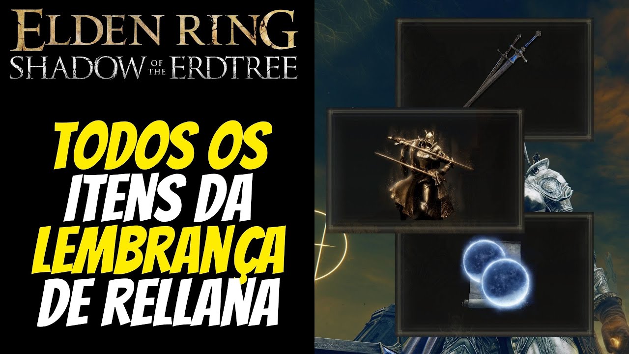 Elden Ring Shadow Of The Erdtree - Lembran&ccedil;a da Cavaleira da Luas G&ecirc;meas, todos os itens
