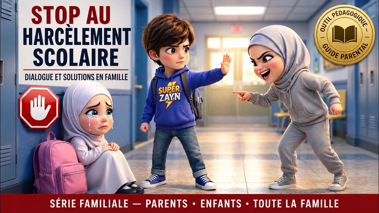 Dire NON au Harcèlement Scolaire avec Super Zayn et Nour| Dessin animé musulman pour enfant