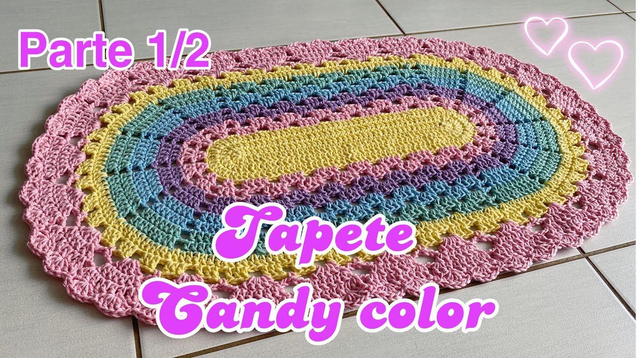 (1) Tapete oval candy color | arco iris [PASSO A PASSO] parte 1