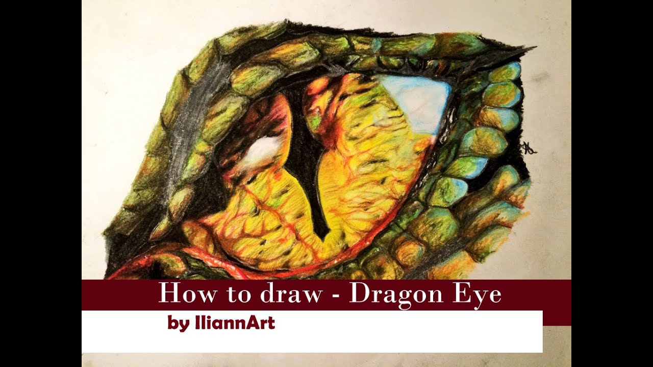 Drawing Realistic Dragon Eye /Tutorial/Smaug inspired/with Charcoal Pencils