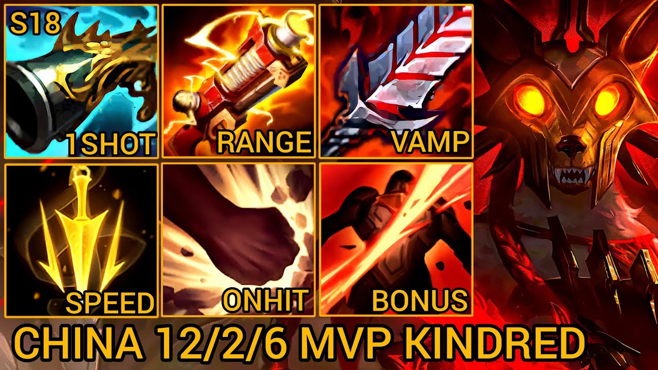 Kindred Legend Top 10 MVP 12/2/6 - China Server Wild Rift Season 18 New Build Best Tier By Tiarty