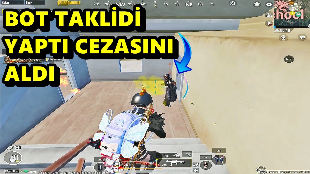 BOT TAKLİDİ YAPTI CEZASINI ALDI ! BATUR GAME SOLO SQUAD PUBG MOBİLE