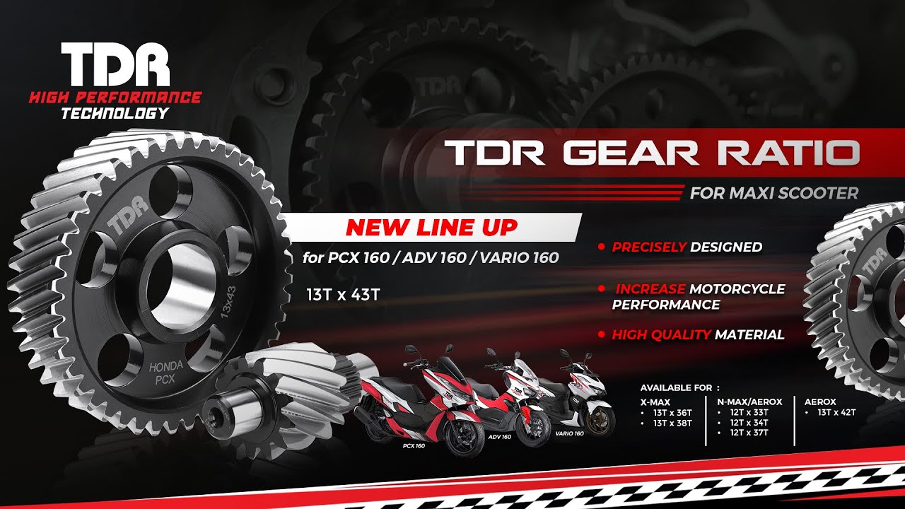 TDR Gear Ratio For PCX 160 / ADV 160 / Vario 160
