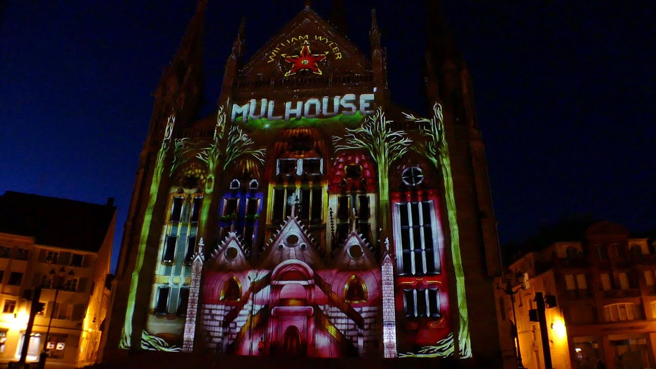 William Wyler en mapping vidéo sur le temple St Etienne de Mulhouse