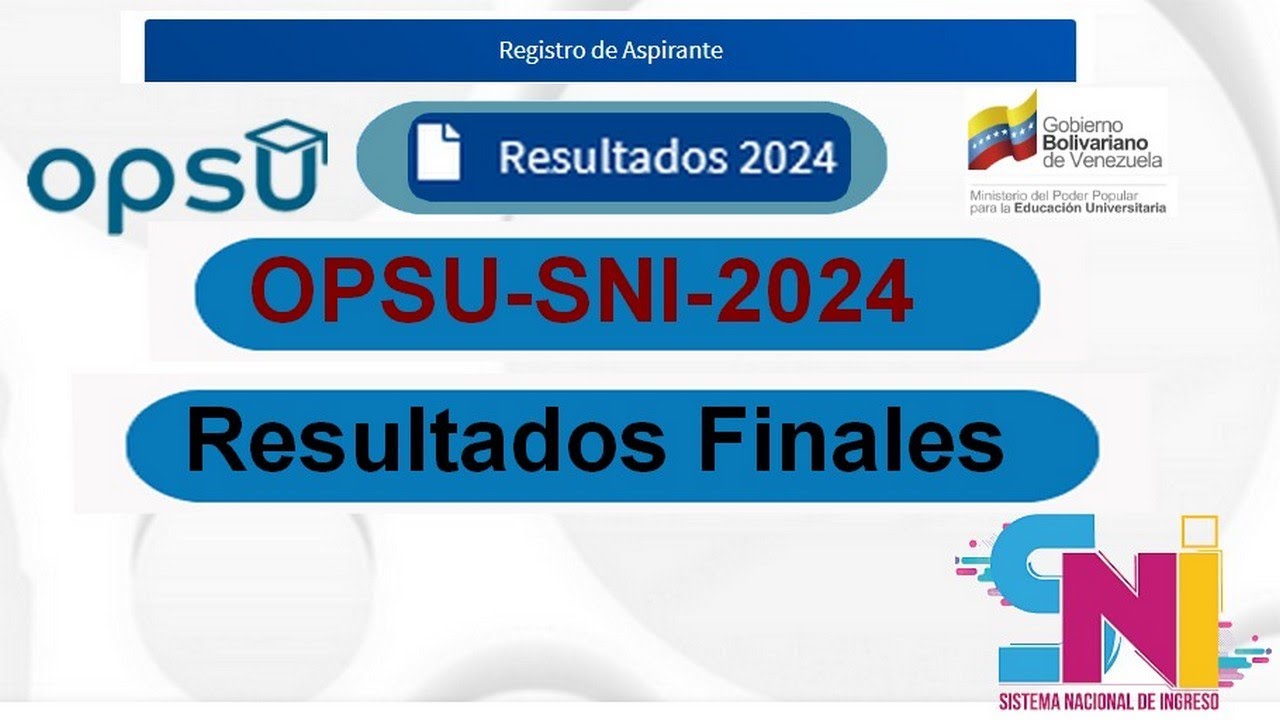 OPSU SNI 2024 Resultados finales