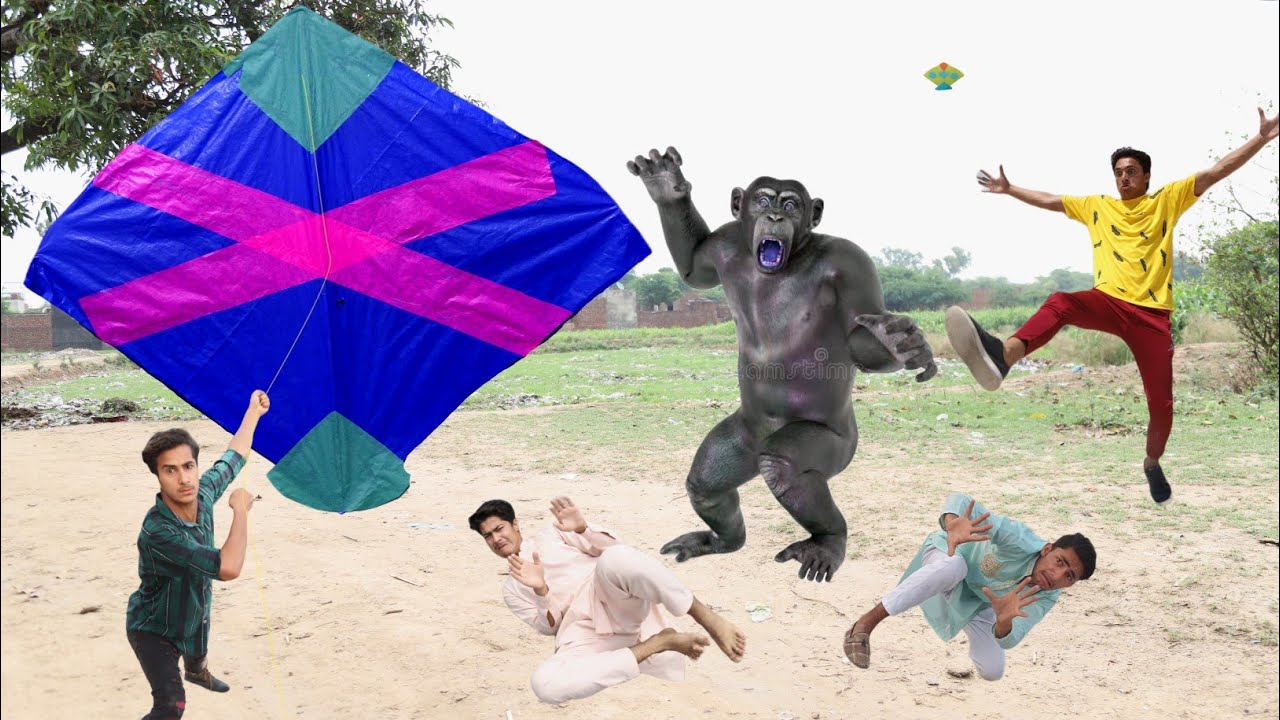 Big Gudda Vs Small Kite With Monkey Atteck | Kite