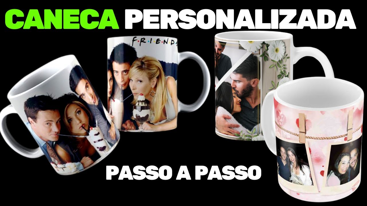 COMO FAZER CANECAS  COM  FOTOS / Canecas personalizadas do dia das mães / passo a passo da arte