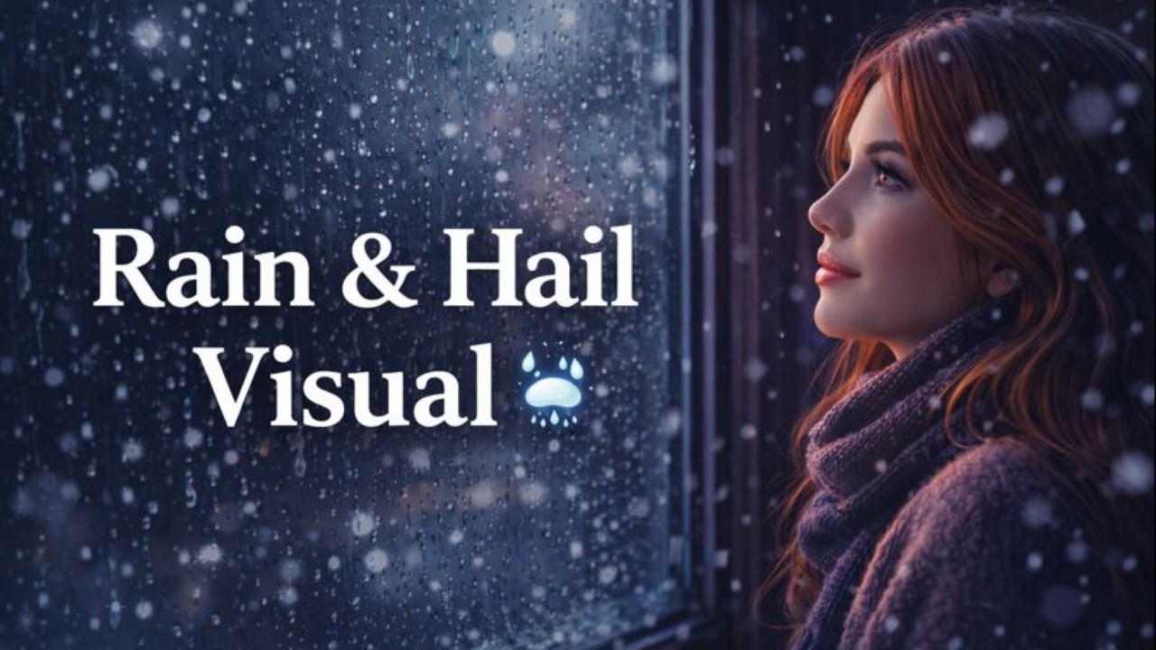 Rain & Hail Ambience | Calming Raindrops for Sleep & Focus (1 Hour)