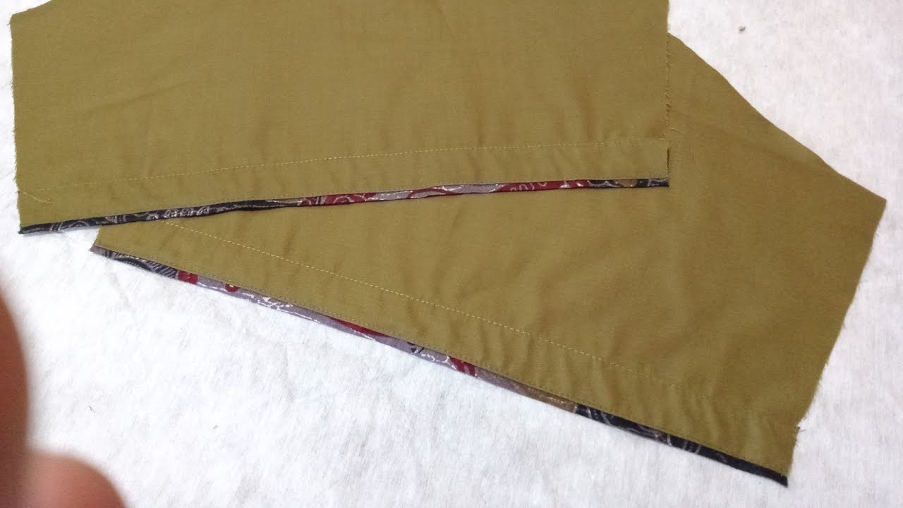 beginilah cara menjahit Lis yang sangat mudah pada ujung lengan baju.#belajar menjahit #tutorial.