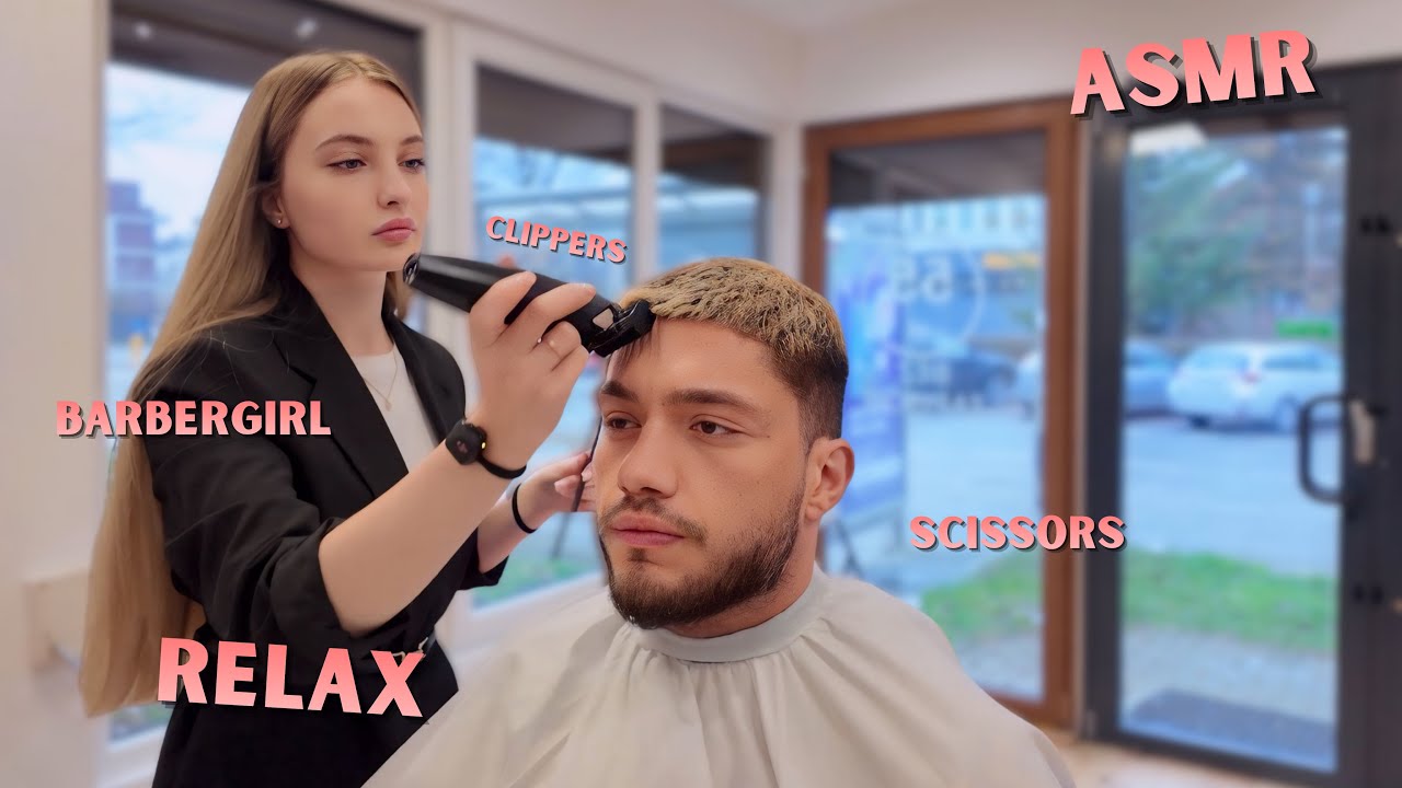 He Came to Relax with a Haircut by Barber Lady Violetta | ASMR💈