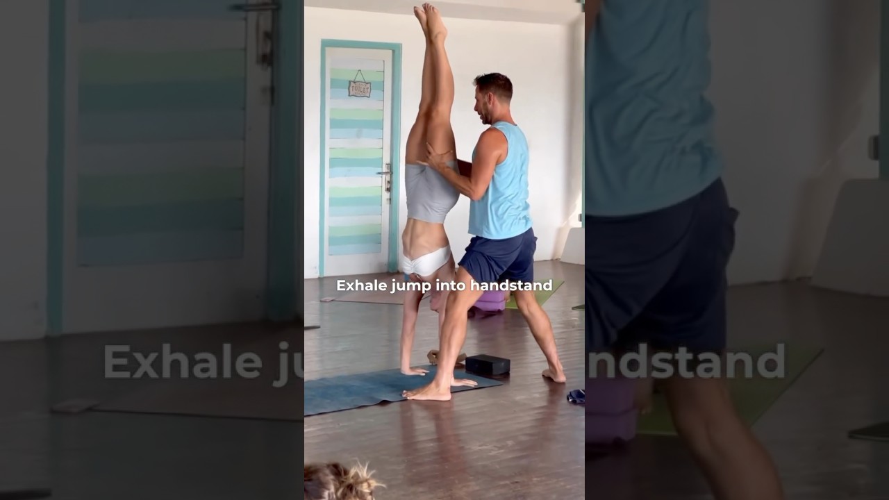 yoga handstand adjustments workshop assists #yogapostures #yogapose #yogae #yogaasana
