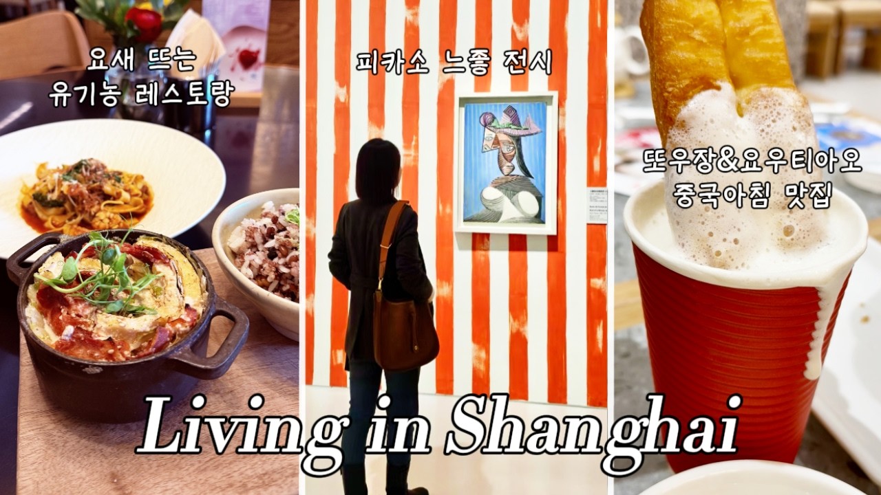 상하이Vlog | 또우장 1등 맛집, 리폼이 재밌는 폴로 빈티지샵👔, 공간이 이쁜 피카소 전시회, 분위기 느좋 유기농 레스토랑