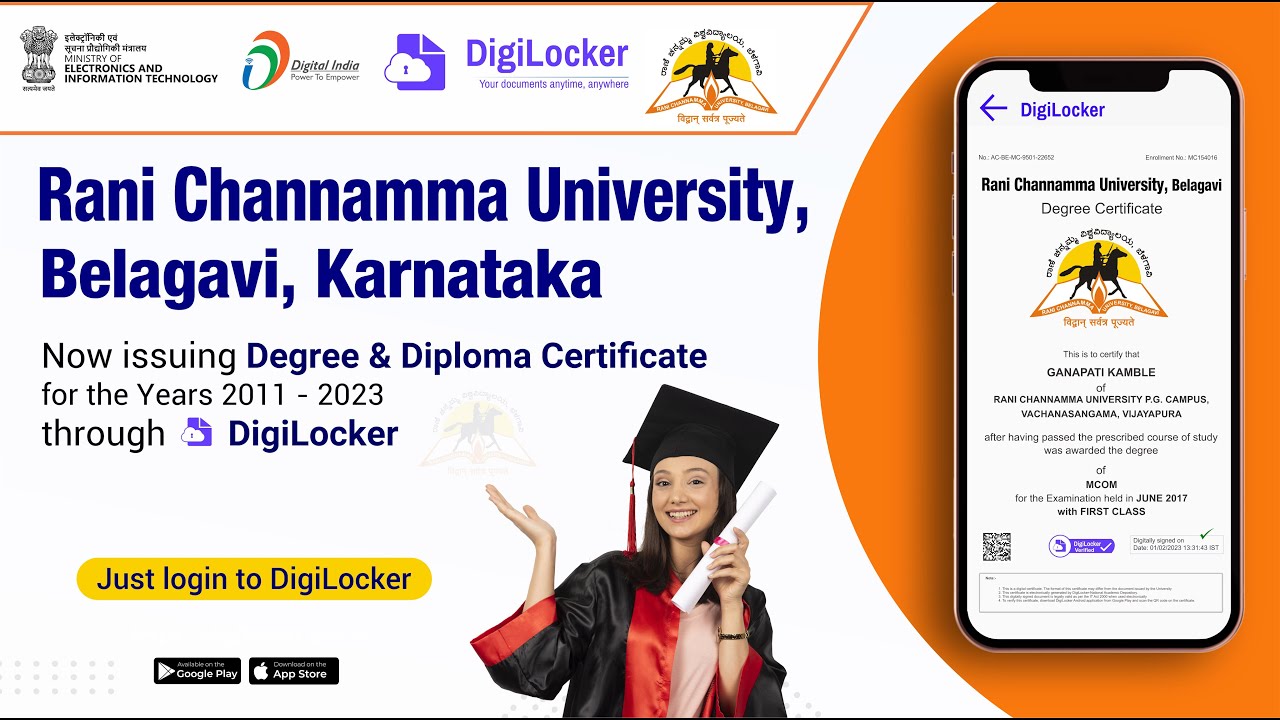 Rani Channamma University, Degree Certificate Downlond in Digilocker | ರಾಣಿ ಚನ್ನಮ್ಮ ವಿಶ್ವವಿದ್ಯಾಲಯ